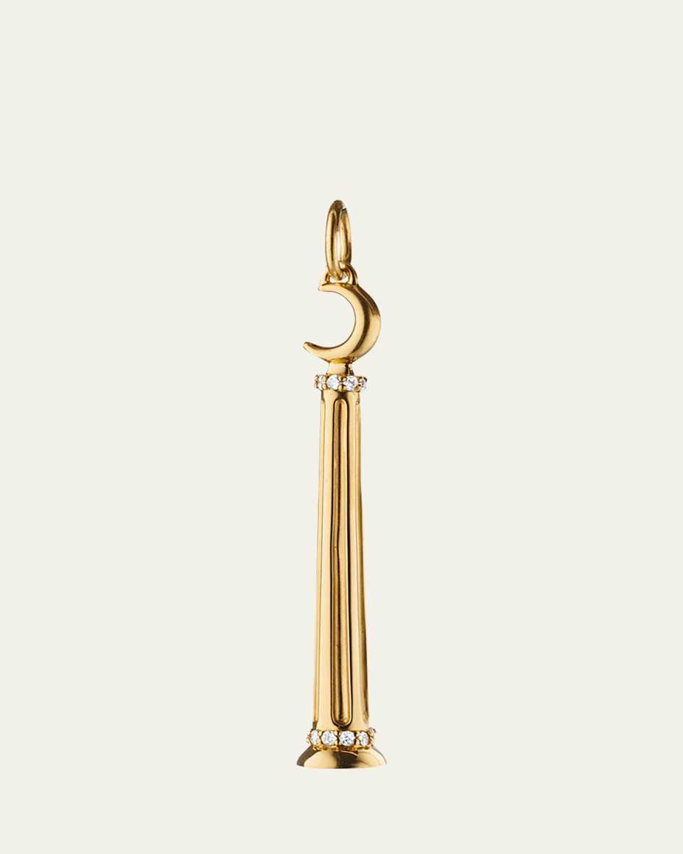 18K Yellow Gold Athena Diamond Dream Column Charm